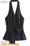 Znbbw TRAF 2023 Women's Poplin Wrap Top Woman High Street Crossover Halter Neck Belt Female Chic Top