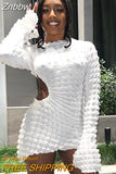 Znbbw Women Fashion Long Sleeve Party Club Bodycon Pink Mini Dress Streetwear 2023 Summer Clothes Wholesale Items For Business