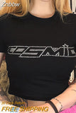 Znbbw Streetwear Harajuku Goth Short Sleeve T-shirt Y2K Fashion Rhinestone Cosmic Letter Cute Baby Tee Summer E-girl Slim Crop Top