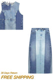 Znbbw TRAF Summer Skirt 2 Piece Sets Women Vest Top Slim Midi Patchwork Skirt Set for Club Party Evening Sets Outfits