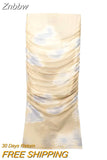 Znbbw TRAF Woman 2 Pieces Tops And Skirts Sets 2023 Tulle Printed Midi Skirts Set Two Pieces Set Womens Suits