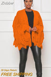 Znbbw Loose Tassel Full Sleeve Cardigans Sweater Women Casual Shaggy Fluffy Coat Lady 2023 New Fashion Spring Outerwear
