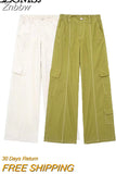 Znbbw TRAF 2023 Women Pant Wide Leg High Waist Cargo Pant Women Trouser Female Casual Loose Jogger Trouser Women Streetwear