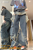 Znbbw Y2k Jeans Star Men Patchwork Vintage Harajuku Straight Denim Pants 2023 Baggy Loose New Women Hip Hop Streetwear