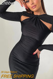 Znbbw Hollow Out Sparkle Long Sleeve Maxi Dress For Women Glitter Vestidos Robe New Bodycon Shiny Night Club Party Long Dress