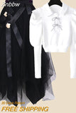 Znbbw Size Women's Spring Autumn Suit Women's Outfits 2 Piece Sets 2023 New Korean-style Long-sleeved Tops Skirt Two-piece Set