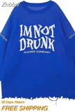 Znbbw Gothic Streetwear Oversized Sweater Women Punk Grunge Letter Print Jumper Hollow Out Hole Loose Casual Tops Y2K Clothes