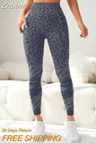 Znbbw Women Leopard Seamless Leggings High Waist Lifting Hip Honey Peach Fitness Leggings Running Sports Quick Drying Yoga Pants