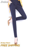 Znbbw Harem Pants For Women Comfortable Casual Stretch Straight Trousers Womens Black Navy Pantalones Mujer Size S-6XL