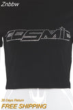 Znbbw Women Harajuku Open Back T-Shirt Long Sleeve Top Cropped Hollow Out Sexy Tshirt Bandage Backless Slim Bodycon Streetwear Knitted