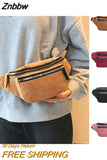 Znbbw Fashion Ladies Women Bag Corduroy Cotton Bum Bag Casual Solid Waist Packs Chest Bag Wine Red Black Brown Pink 4 Colors