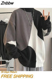 Znbbw style high neck sweater Men's and women's patchwork color pullover Fashion warm loose sweater in autumn and winter