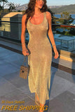 Znbbw Women Fashion Party Club Evening Vacation Bodycon Streetwear Long Dress 2023 Summer Clothes Wholesale Items For Business