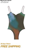 Znbbw TRAF Bikini Women Mesh Swimsuit One Piece Cut Out Swimwear Sexy Cover-Ups V Neck Classic Chic Bathing Basic Bodysuit Top