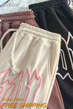 Znbbw Y2k Summer Women and Men clothing Goth Letter Pants Harajuku Oversize Sweat Gym Shorts Korean Streetwear Sportswear Short
