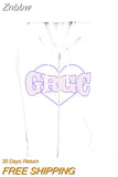 Znbbw streetwear Aesthetic letter embroidery Korean Zip hoodie Harajuku Men's Y2K Outerwear Long Sleeve Top oversized Sweatshirt