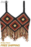 Znbbw TRAF 2023 Women Tops Four Color Tassel Embellished Short Sleeveless Suspender Casual Tops Woman Female Top