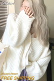 Znbbw Harajuku White Knitted Cardigan Women Vintage Oversized Hollow Out Sweater Lazy Style Casual Knitwear Tops High Street