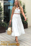 Znbbw TRAF Woman Embroidery 2 Pieces Midi Skirts Sets 2023 Crop Top Women Suit Casual Skirts Two Piece Set Womens Outfits