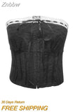 Znbbw Women Y2K Tube Crop Tops Sleeveless Bandage Buckle Lace up Casual Fairycore Grunge Spring Summer Tees Streetwear