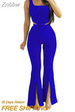 Znbbw Women's Set Tank Crop Tops and Wide Leg Pants Elegant Tracksuit Two Piece Set Sweatsuit Fitness Outfits