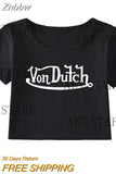 Znbbw Goth Print Crop T Shirt Women Street Sexy Crop Top T-shirt Skinny Baby Tee 2000s Harajuku Emo Fairy Short Tee Y2K Clothes