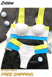 Znbbw Women's Swimsuits Sexy Swimwear Patchwork Bikini 2023 Woman Push up Biquini Neon Bikinis Swimsuit Bathing Suits 2023