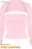 Znbbw Women Y2K Clothes Sexy Pleated Ruched Crop Top Long Sleeve Mesh Bolero Set Slim Fit Vintage Harajuku Tees 2000s Streetwear