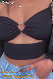 Znbbw V-neck Long Sleeve Crop Tops Spring Fall Casual Fashion Women Square Collar Slim Ribbed T-Shirts Backless Tee