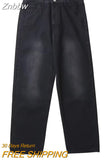 Znbbw Men Jeans Spring Autumn Wide Leg Pants Harajuku Straight Casual Loose Jeans Fashion Women Trousers Daily Streetwear Clothing