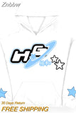 Znbbw Goth Sweatshirt Letter Star Print Men Women coat Korean version loose design couple Harajuku Men Top clothing trendy Hoodies