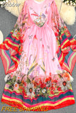 Znbbw Dress Women Batwing Sleeve Blue and White Porcelain Printing Bohemian Vacation Fashion Designer Summer Dresses Faldas 2023