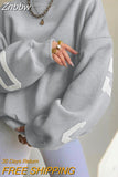 Znbbw Autumn Winter Fleece Sweatshirts Streetwear Y2K Harajuku Loose Long Sleeve Pullover Casual Letter Print O Neck Thick Top