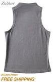Znbbw Summer NEW Arrival Women Solid Color Causal Sexy Croped-Top Sleeveless Tank Streetwear