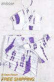 znbbw Sexy 3 Pieces Bikini Set Women With Skirt Swimsuit Female Printed Swimwear Beach Wear High Waist Lace Up Micro Beachwear