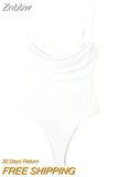 Znbbw Women Fashion Summer Sleeveless Solid Color Bodycon Tops Tank Bodysuit 2023 Female Clothing Streetwear 202307