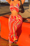 Znbbw Women Sleeveless V Neck Hollow Out Printed Bodycon Beach Vacation Backless Long Dress 2023 Summer Clothes Streetwear