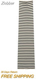 Znbbw 2023 women summer straight knitted dress European and American style striped tube top slim dress 202305