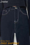 Znbbw high waist black jeans women Korean version of ins loose and thin wide-leg pants college style wild straight-leg pants