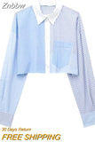 Znbbw TRAF Woman 2 Pieces Sets 2023 Stripe Shirts Top Casual Shorts Summer Women Suit Two Piece Set Womens Outfits
