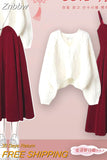 Znbbw Winter Women Sweater Dress Sets Korean Casual Knitted Tops + Dress 2 Piece Sets Outfits Female