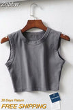 Znbbw Summer vintage white crop tops women biker black punk sexy tank top korean streetwear cropped sleeveless top feminino