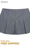 Znbbw 2023 Spring Autumn Fashion Pleated Shorts Skirt Casual Women Solid Color Simple Mini Skirt Bottom Female