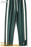 Znbbw Men's Striped Slit Pants Spring Autumn Straight Wide Leg Trousers High Street Loose Casual Trousers 2023 Fashion Men Clothing