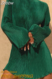 Znbbw Women Elegant Long Sleeve Streetwear Bodycon Green Fall Mini Dress 2023 Autumn Clothes Wholesale Items For Business