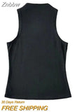 Znbbw Summer NEW Arrival Women Solid Color Causal Sexy Croped-Top Sleeveless Tank Streetwear
