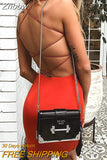 Znbbw Clothe Strapless Spaghetti Strap Backless Dresses Vintage Women Elegant Party Club Mini Dress 2023 Summer Sexy Bodycon Dress