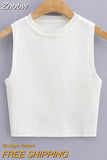 Znbbw Women Off Shoulder Tank Top Summer Knit Ribbed O Neck Sleeveless Skinny Vests 2023 Sexy Solid Basic Tops 202304