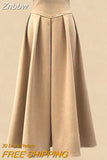 Znbbw Women Spring Autumn Two Pieces Sets Korean Long Sleeve Pullover Knitted Sweater And Pleated skirt Long Suit