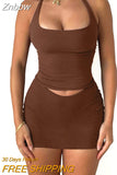 Znbbw Women Outfits Sexy Halter Neck Crop Top And Mini Skirts Green Casual Summer Two Piece Sets Party Club Clothes